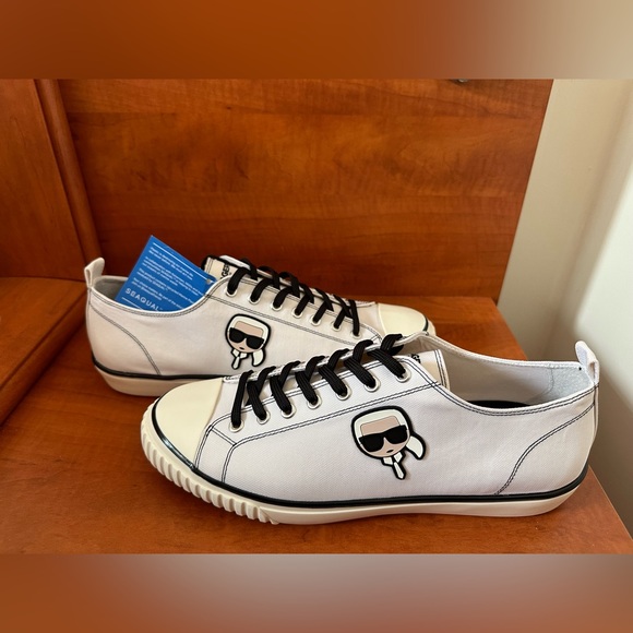 Karl Lagerfeld Men’s Made in Portugal Canvas low sneakers - Picture 1 of 9